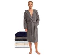 Twinzen Peignoir de Bain Homme Eponge, Coton Oeko-Tex | Certifié Oeko-Tex · Tissu Doux et Absorbant · Capuche, 2 Poches et 1 Ceinture · Spa, Piscine, Salle de Sport