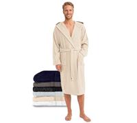 Twinzen Peignoir de Bain Homme Eponge, Coton Oeko-Tex | Certifié Oeko-Tex · Tissu Doux et Absorbant · Capuche, 2 Poches et 1 Ceinture · Spa, Piscine, Salle de Sport