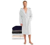 Twinzen Peignoir de Bain Homme Eponge, Coton Oeko-Tex | Certifié Oeko-Tex · Tissu Doux et Absorbant · Capuche, 2 Poches et 1 Ceinture · Spa, Piscine, Salle de Sport