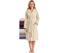 Twinzen - Peignoir femme en polaire avec capuche - 100% coton - Taille S