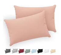 Twinzen® Taie Oreiller 40x70 (Lot de 2) - 100% Coton Jersey 150 GSM - Rose - Taie d'oreiller 40x70 - Housse de Coussin avec Fermeture Éclair - Certifié Oeko-Tex