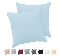 Twinzen® Taie Oreiller 60x60 (Lot de 2) - 100% Coton Jersey 150 GSM - 60 x 60 cm - Taie d'oreiller 60x60 - Housse de Coussin avec Fermeture Éclair - Certifié Oeko-Tex