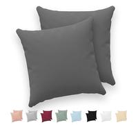 Twinzen® Taie Oreiller 60x60 (Lot de 2) - 100% Coton Jersey 150 GSM - 60 x 60 cm - Taie d'oreiller 60x60 - Housse de Coussin avec Fermeture Éclair - Certifié Oeko-Tex