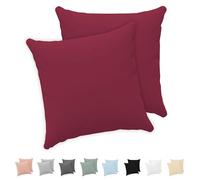 Twinzen® Taie Oreiller 65x65 (Lot de 2) - 100% Coton Jersey 150 GSM - 65x65 - Taie d'oreiller 65x65 - Housse de Coussin avec Fermeture Éclair - Certifié Oeko-Tex