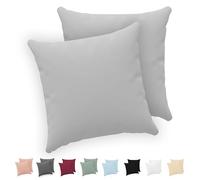 Twinzen® Taie Oreiller 65x65 (Lot de 2) - 100% Coton Jersey 150 GSM - 65x65 - Taie d'oreiller 65x65 - Housse de Coussin avec Fermeture Éclair - Certifié Oeko-Tex