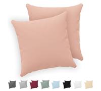 Twinzen® Taie Oreiller 65x65 (Lot de 2) - 100% Coton Jersey 150 GSM - 65x65 - Taie d'oreiller 65x65 - Housse de Coussin avec Fermeture Éclair - Certifié Oeko-Tex