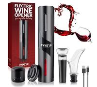 Twinz'up - Tire Bouchon Électrique Rechargeable - Pack 6 en 1 | Set 6 pièces : Ouvre bouteille Automatique rechargeable USB + Coupe-Capsule + Bec Verseur + Pompe à Vide · Idee Cadeau Homme