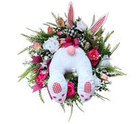 TWISAXC Décorations de printemps Couronne de Pâques colorée avec lapin,D | porte d'entrée Couronnes de Pâques pour porte d'entrée Décorations de avec lapin