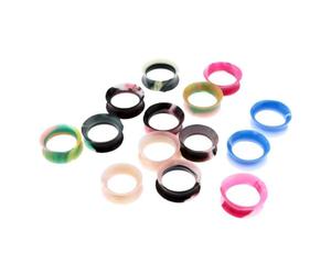 TWISAXC Écarteurs d'oreilles en silicone sûr, 7 paires de | une flexibilité optimale. Tunnel d'expansion en silicone de 0,47 mm, couleurs assorties. 7 différentes dans un seul paquet.