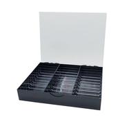 TWISAXC Vitrine à ongles transparente avec couvercle et grande capacité de rangement pour salons à domicile et passionnés de nail art. Organisateur pour, Noir, 24 x 19 x 4.5 cm