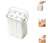 Twist-Release Ice Stick Tray With Storage Box,6/12 Reusable Long Ice Cube Maker With Lid & Handle,Easy-Release Long Ice Cube Mold For Cocktails,Iced Coffee,Infused Water&Homemade Popsicles (S-white)