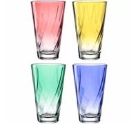 LEONARDO HOME Twist 046975 - Lot de 4 verres à jus de qualité supérieure et modernes - Verres à eau ergonomiques et incurvés - Pour un usage quotidien - 300 ml