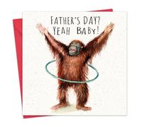 Twizler Carte amusante pour la fête des pères - Orang-outan - Carte de fête des pères de la part de son fils ou de sa fille - Carte humoristique pour la fête des pères