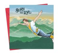 Twizler Carte d'anniversaire pour lui - Born To Live - Carte de vœux aventure pour homme