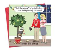 Twizler Carte de Noël amusante en forme de perdrix - Carte de Noël pour homme - Joyeux Noël pour lui, mari, papa, fils - Noël pour femme, maman, fille