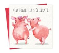 Twizler Carte de nouvelle maison - Fête de cochon - Carte amusante pour lui, elle, homme, femme, couple - pendaison de crémaillère