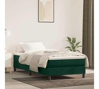 Twovex Cadre de lit à sommier tapissier vert foncé en velours 90 x 190 cm