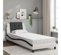 Twovex Cadre de lit blanc et noir 90 x 200 cm, longueur 218 cm, largeur 95 cm