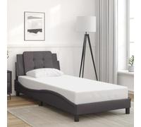 Twovex Cadre de lit gris 90 x 200 cm avec tête de lit Longueur 218 cm Largeur 95 cm