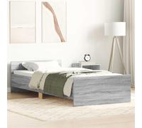 Twovex Cadre de lit gris Sonoma en pin massif 75 x 190 cm