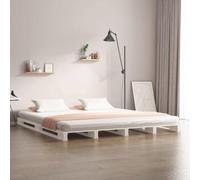 Twovex Lit en palettes blanc en pin massif 140 x 200 cm