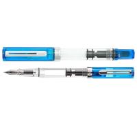 TWSBI Stylo plume Eco Bleu transparent avec chargement à piston, stylet en acier F/M, 13,3 cm