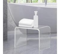 TWSOUL Table d'extrémité en Acrylique Transparent, Table d'appoint en Forme de U avec Bords arrondis, élégante Basse Moderne, Petit bancs de Douche, Tabouret en Acrylique, 31.75x22.86x23.03cm