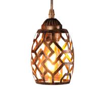TWSXTE Industriel Suspension Vintage Plafonnier Métal Cage Retro Suspensions E27 Luminaire Plafond Lampe Pendentif (sans ampoule)