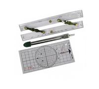 TWTCZOZ 4 Pièces Navigation Ruler Règle de Navigation Transparente Diviseur Métallique Planche de Traçage pour Organisation de Tracés Adaptée aux Étudiants