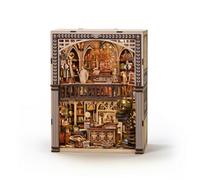 TWTCZOZ Book Niche Étagère Miniature Librairie Maquette Vitrine Décorative Papier Fer avec Éclairage Chaud et Outils d'Assemblage Complet Adaptée au Bureau Bibliothèque Lecture
