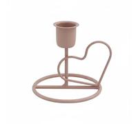 TWTCZOZ Bougeoir Bougeoir Coeur Photophore Support en Fer Forgé Aspect Brillant avec Base Antibasculante Convient aux Repas en Amoureux Fêtes Événements Décoration de Salon, Rose, Cœur Unique