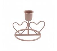 TWTCZOZ Bougeoir Bougeoir Coeur Photophore Support en Fer Forgé Aspect Brillant avec Base Antibasculante Convient aux Repas en Amoureux Fêtes Événements Décoration de Salon, Rose, Cœur