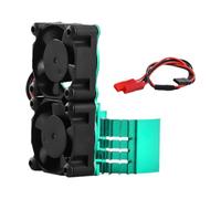 TWTCZOZ RC Car Moteur Ventilateur Refroidissement Article Radiateur Aluminium Alliage Pièce Détachée Montage Pratique Remplacement Stable Adapté pour Utilisat, Vert