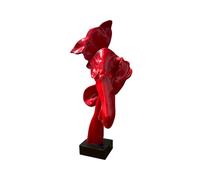 TWTCZOZ Sculpture Abstraite Moderne Statue Géométrique Ornement Décoratif Figurine Résine Structure Équilibrée Effet Visuel Marquant sans Encombrer Adaptée, Rouge