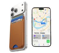 TWZKG Portefeuille MagSafe, fonctionne avec Apple Find My, 5 porte-cartes - Portefeuille magnétique fin pour téléphone portable pour iPhone 17/16/15/14/13/12 Pro Max Plus Air, cuir végétalien avec