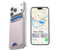 TWZKG pour MagSafe, fonctionne avec Apple Find My, 5 porte-cartes - Portefeuille magnétique fin pour téléphone portable pour iPhone 17/16/15/14/13/12 Pro Max Plus Air, cuir végétalien avec blocage