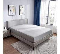 TXO Drap Housse 140x190 cm - Bonnet 30 cm pour Matelas Épais - 100% Coton, Tissu Satiné Frais, Respirant et Doux pour la Peau, Facile d'entretien - Élastique Complet sur Tout Le Tour - Gris