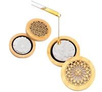 txuzong Diffuseur d'huiles essentielles magnétique | Lot de 2 Pierres de | galet avec socle rond | Sans feu ni électricité | Pour bureau, chambre, salon & voiture