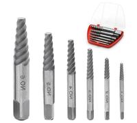 txuzong Extracteur de Vis Cassée - 6 Pièces en Acier Carbone pour Boulon et Tuyaux Endommagés - Outil Tourne à Gauche pour Extraction de Vis Rouillées ou Cassées