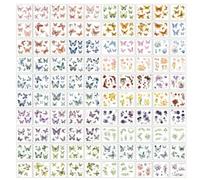 txuzong Lot de 100 Autocollants Vintage Fleurs et Papillons - | Set Romantique Résistant à l'Eau pour Scrapbooking, Journal Créatif, Téléphone, Ordinateur - Idée Cadeau DIY