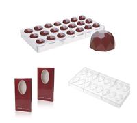 txuzong Moule à chocolat Lot de 2, Polycarbonate Transparent Rigide - | Forme 3D pour Pralines, Bonbons, Ganache & Entremets - Ustensile de Pâtisserie BPA-free, Passe au Lave-vaisselle