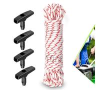 TXXATX 10m Corde Lanceur Tondeuse 3.5mm avec 4 Pièces Poignée | Corde Demarrage Tondeuse, Corde Demarreur Rappel, Corde de Rechange pour Tondeuse Essence, Gazon, Tronçonneuse