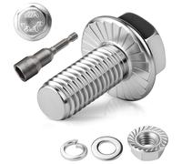 TXXATX 12 Pièces Boulon M8x16mm Vis M8 Kit Acier Inoxydable A2 70 | Filetage Complet, Hexagone Mâle, Ecrou M8, Rondelles Élastiques, Douille Visseuse, Construction Machines Industrielles