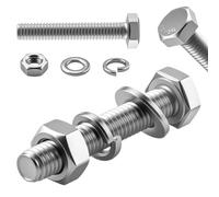 TXXATX 15 Pièces Boulon M6x30 mm Vis M6 DIN 933 Hexagone Extérieur Boulon Inox A2 V2A avec Écrous Hexagonaux Rondelles Élastiques Rondelles pour Machines Voitures Meubles