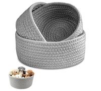 TXXATX 3 Pièces Petit Panier Rangement Corde en Coton Paniere Gris Panier Salle de Bain Empilables Paniers Rangement Rangement Salle de Bain pour Chambre à Coucher Salon Rangement Décoration