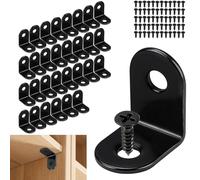 TXXATX 30 Pièces Equerre Metal 20x20x16mm Equerre Fixation Équerre de Fixation Forme de L Equerre Inox Angle 90 Degrés avec Vis Equerre Meuble pour Table Chaise Armoire (Noir)