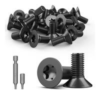 TXXATX 30 Pièces Vis à Tête Fraisée Torx M4 x 10 mm Vis en Acier Inoxydable A2 V2A Métaux Noir Tête Plate Visserie Filetage Complet avec Embout Torx T20