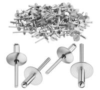 TXXATX 4,8 x 20 mm Rivet Pop Tête Large 120 Pièces Rivets Aveugles en Aluminium Argent pour Travail du Bois Ameublement Tôlerie Automobile Équipements Mécaniques et Industrie