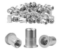 TXXATX M8 Insert 60 Pièces Écrous à Sertir Rivet Fileté Acier Inox A2 V2A Rivets Inserts Filetés pour Construction de Clôtures, Aménagement de Camping-cars, Travaux Métalliques