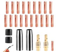 TXXATX Poste a Souder Kit pour MB-15AK MIG MAG Poste de Soudage à Gaz Inerte Accessoires 26 Pièces 2 x Buses à Gaz 20 x Poste a Souder Fil Fourré 0,6 mm 0,8 mm 1 mm 2 x Porte-Buse 2 x Isolateurs